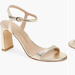Stuart Weitzman Babette 85 Gold Heels